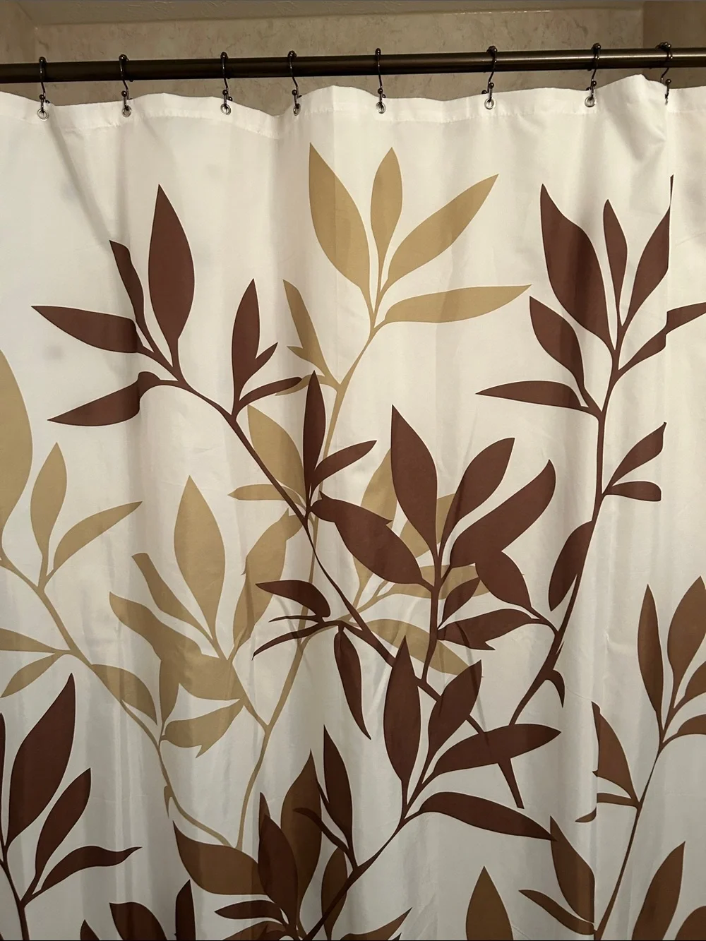 Neutral Leaf Shower Curtain - Brown & Tan